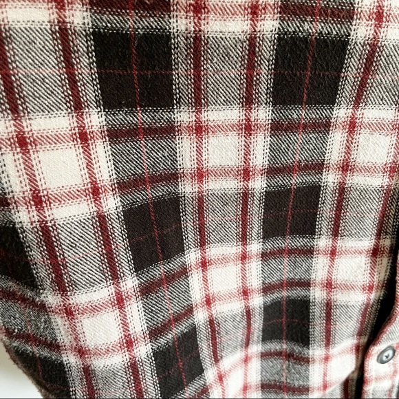 Levi’s shacket red black plaid flannel oversized buttons lined - Picture 2 of 9